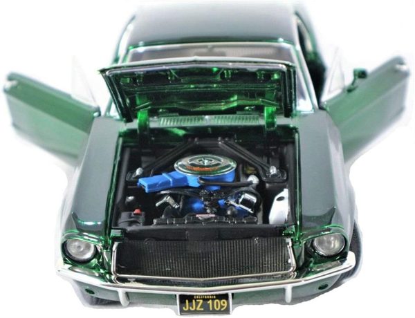 1/18 1968 Ford Mustang GT (Steve Mcqueen) Koyu Yeşil Diecast Araba, Greenlight 12823 - Görsel 3