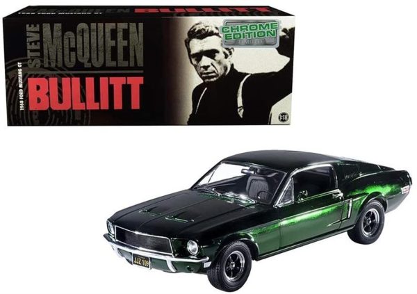 1/18 1968 Ford Mustang GT (Steve Mcqueen) Koyu Yeşil Diecast Araba, Greenlight 12823 - Görsel 4