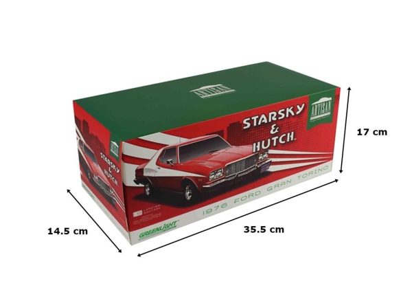 1/18 1976 Ford Gran Torino (Starsky&Hutch TV Seri 1975-79) Diecast Araba, GreenLight 19017 - Görsel 5