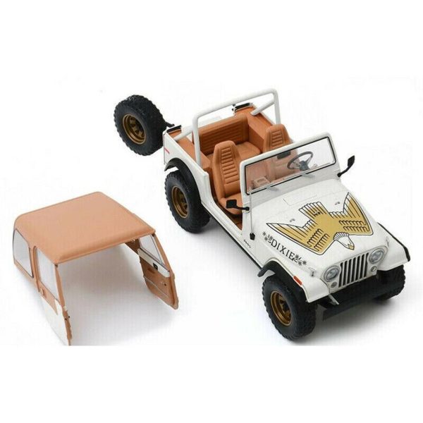 1/18 1979 Jeep CJ-7 Dixie (Dukes of Hazzard Look a Like) Beyaz Diecast Araba, GreenLight 19065 - Görsel 3