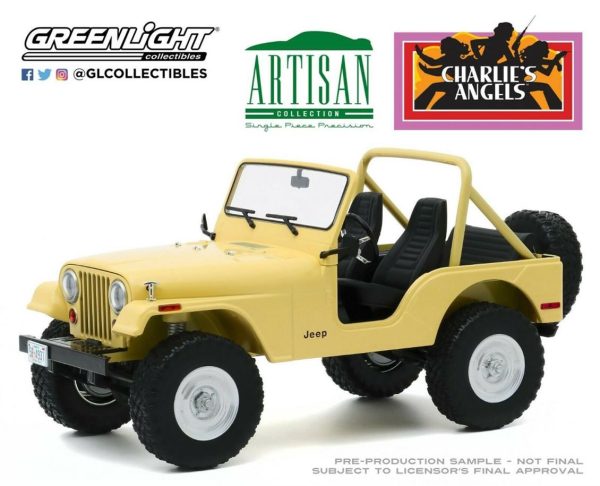 1/18 1980 Jeep CJ-5 (Charlinin Melekleri) Krem Diecast Araba, Greenlight 19078 - Görsel 2