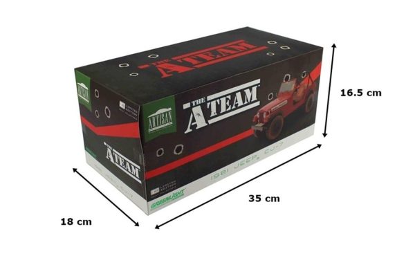 1/18 Jeep CJ-5 Animal Preserve (A Team 1983-87 TV Seri) Kırmızı Diecast Araba, GreenLight 19091 - Görsel 5
