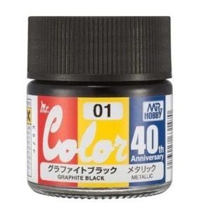 10 ml. Graphite Black 40.Yıl Mr.Color Serisi Maket Boyası, Mr.Hobby AVC01