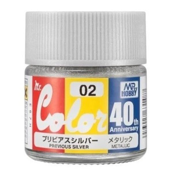 10 ml. Previous Gümüş 40.Yıl Mr.Color Serisi Maket Boyası, Mr.Hobby AVC02