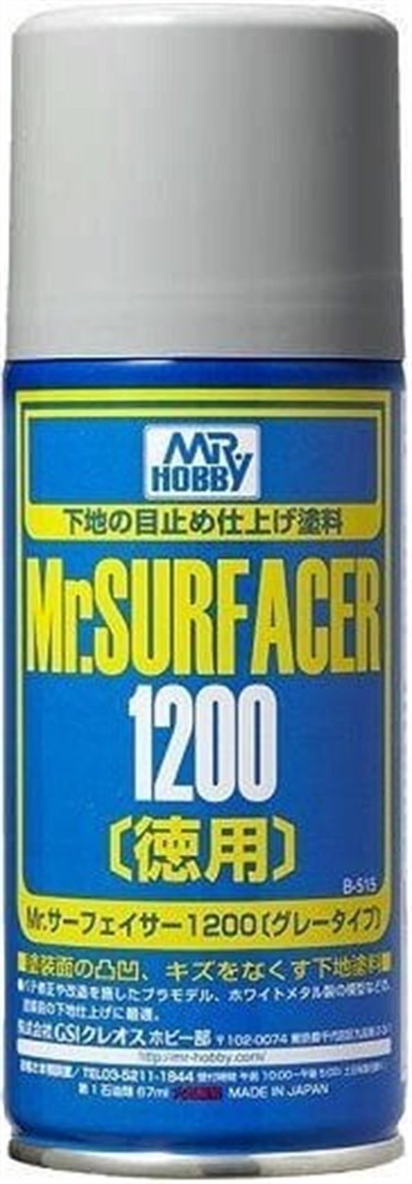 170 ml. Mr.Surfacer 1200 Gri Sprey Astar Maket Boyası, Mr.Hobby B515
