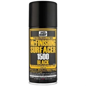 170 ml. Mr.Finishing Surfacer 1500 Siyah Sprey Astar Maket Boyası, Mr.Hobby B526