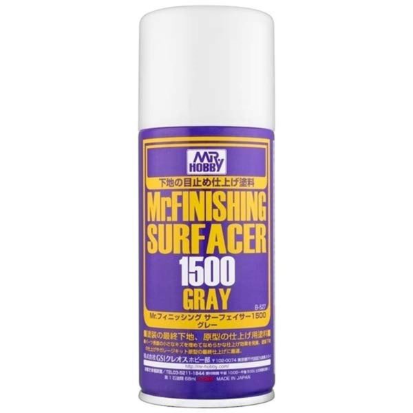 170 ml. Mr.Finishing Surfacer 1500 Gri Sprey Astar Maket Boyası, Mr.Hobby B527