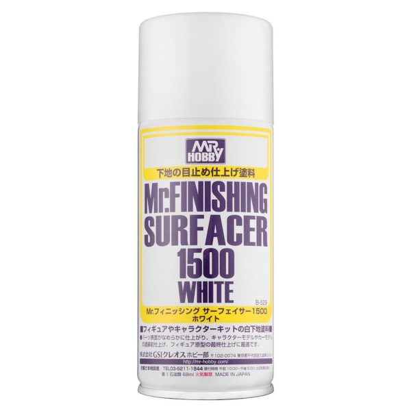 170 ml. Mr.Finishing Surfacer 1500 Beyaz Sprey Astar Maket Boyası, Mr.Hobby B529