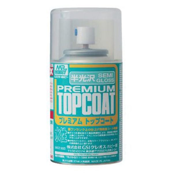 86 ml. Mr.Premium Son Kat Yarı Mat Vernik Sprey Maket Boyası, Mr.Hobby B602