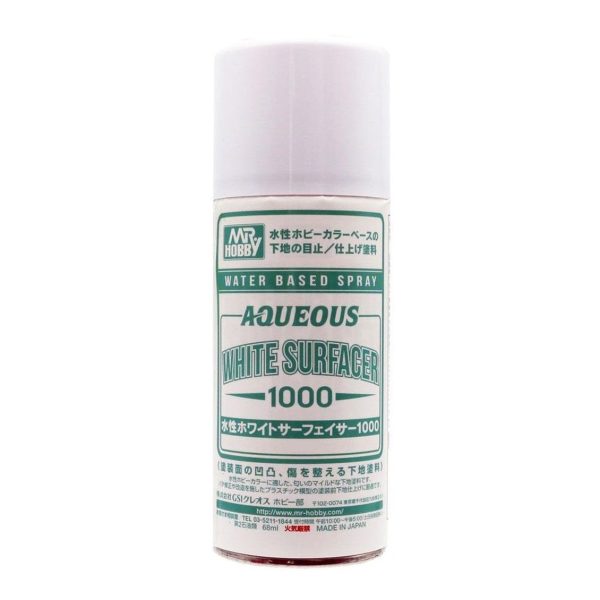 170 ml. Aqueous Surfacer 1000 Beyaz Sprey Astar Maket Boyası, Mr.Hobby B612