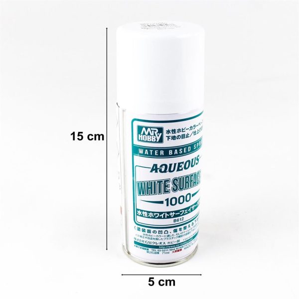 170 ml. Aqueous Surfacer 1000 Beyaz Sprey Astar Maket Boyası, Mr.Hobby B612 - Görsel 2