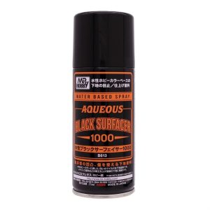 170 ml. Aqueous Surfacer 1000 Siyah Sprey Astar Maket Boyası, Mr.Hobby B613