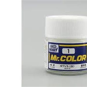 10 ml. White Mr.Color Serisi Maket Boyası, Mr.Hobby C001