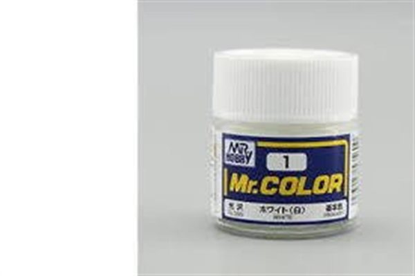 10 ml. White Mr.Color Serisi Maket Boyası, Mr.Hobby C001