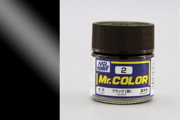 10 ml. Black Mr.Color Serisi Maket Boyası, Mr.Hobby C002