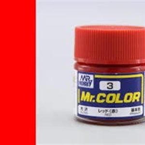 10 ml. Red Mr.Color Serisi Maket Boyası, Mr.Hobby C003