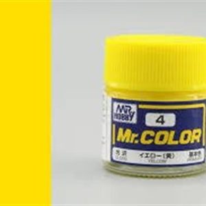 10 ml. Yellow Mr.Color Serisi Maket Boyası, Mr.Hobby C004