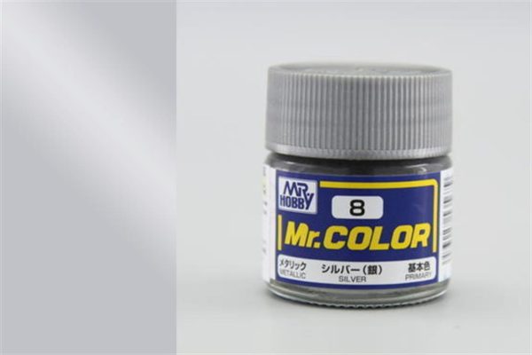 10 ml. Gümüş Mr.Color Serisi Maket Boyası, Mr.Hobby C008