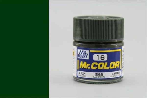 10 ml. IJA Green Mr.Color Serisi Maket Boyası, Mr.Hobby C016