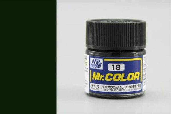 10 ml. RLM70 Black Green Mr.Color Serisi Maket Boyası, Mr.Hobby C018
