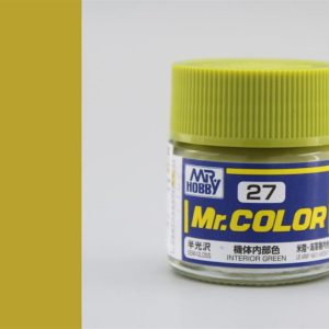 10 ml. Interior Green Mr.Color Serisi Maket Boyası, Mr.Hobby C027