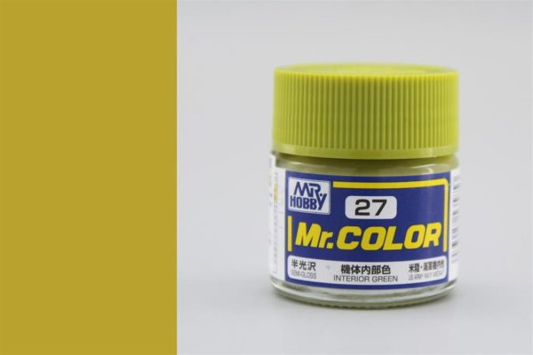 10 ml. Interior Green Mr.Color Serisi Maket Boyası, Mr.Hobby C027
