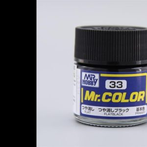 10 ml. Flat Black Mr.Color Serisi Maket Boyası, Mr.Hobby C033