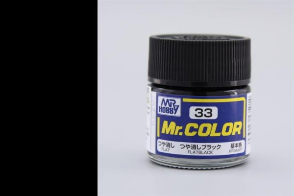 10 ml. Flat Black Mr.Color Serisi Maket Boyası, Mr.Hobby C033