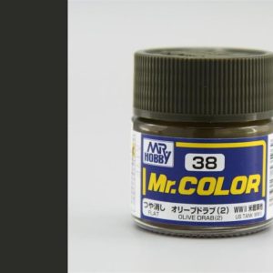 10 ml. Olive Drab (2) Mr.Color Serisi Maket Boyası, Mr.Hobby C038