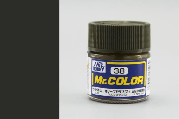 10 ml. Olive Drab (2) Mr.Color Serisi Maket Boyası, Mr.Hobby C038