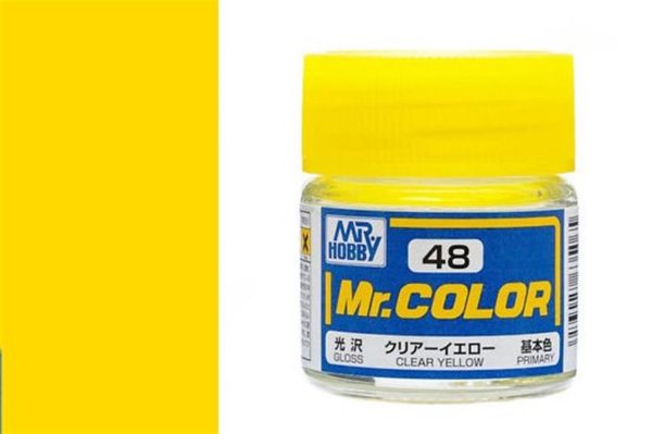 10 ml. Clear Yellow Mr.Color Serisi Maket Boyası, Mr.Hobby C048