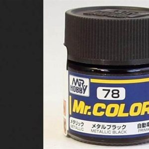 10 ml. Metal Black Mr.Color Serisi Maket Boyası, Mr.Hobby C078