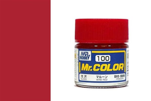 10 ml. Wine Red Mr.Color Serisi Maket Boyası, Mr.Hobby C100