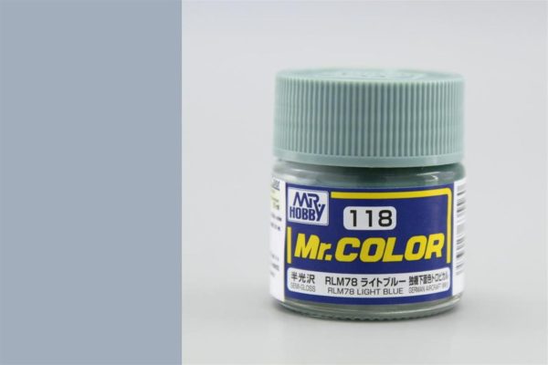 10 ml. RLM78 Light Blue Mr.Color Serisi Maket Boyası, Mr.Hobby C118
