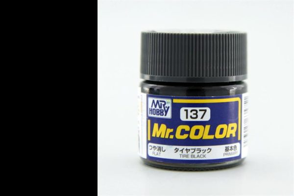10 ml. Tire Black Mr.Color Serisi Maket Boyası, Mr.Hobby C137