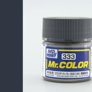 10 ml. Extra DarK Seagray BS381C 640 Mr.Color Serisi Maket Boyası, Mr.Hobby C333