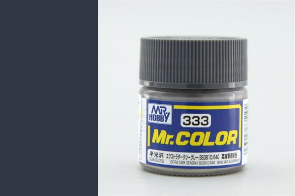 10 ml. Extra DarK Seagray BS381C 640 Mr.Color Serisi Maket Boyası, Mr.Hobby C333