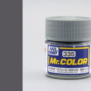 10 ml. Medium Seagray BS381C 637 Mr.Color Serisi Maket Boyası, Mr.Hobby C335