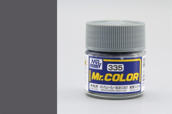 10 ml. Medium Seagray BS381C 637 Mr.Color Serisi Maket Boyası, Mr.Hobby C335