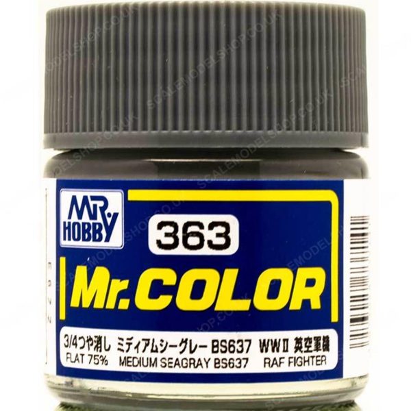 10 ml. Medium Seagray BS637 Mr.Color Serisi Maket Boyası, Mr.Hobby C363