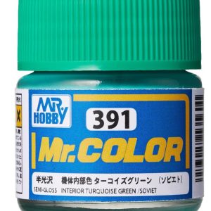 10 ml. Interior Turquoise Green (Soviet) Mr.Color Serisi Maket Boyası, Mr.Hobby C391