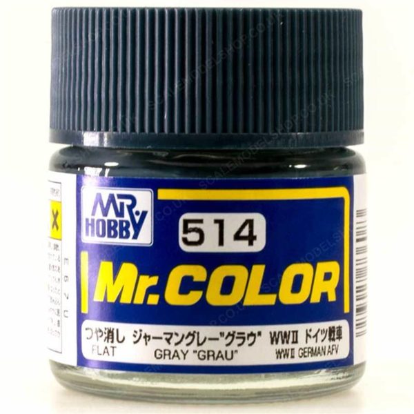 10 ml. Gray (Grau) Mr.Color Serisi Maket Boyası, Mr.Hobby C514