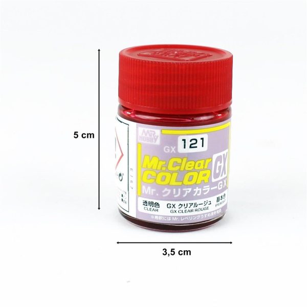 18 ml. Clear Rouge Mr.color Serisi Maket Boyası, Mr.Hobby GX121 - Görsel 2