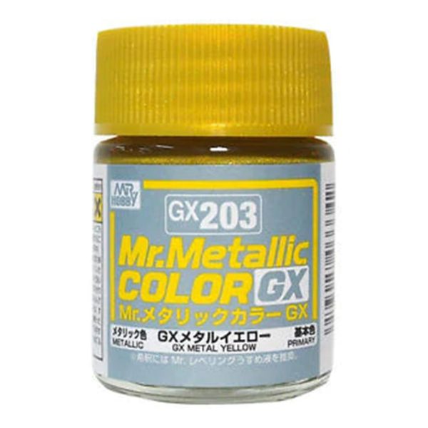 18 ml. Metalik Yellow Mr.color Serisi Maket Boyası, Mr.Hobby GX203