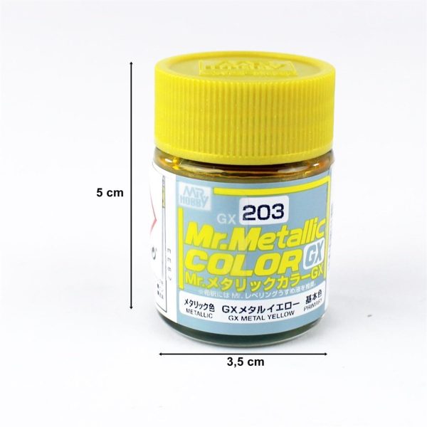 18 ml. Metalik Yellow Mr.color Serisi Maket Boyası, Mr.Hobby GX203 - Görsel 2