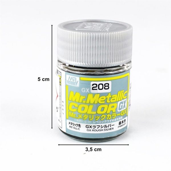 18 ml. Metalik Rough Gümüş Mr.color Serisi Maket Boyası, Mr.Hobby GX208 - Görsel 2