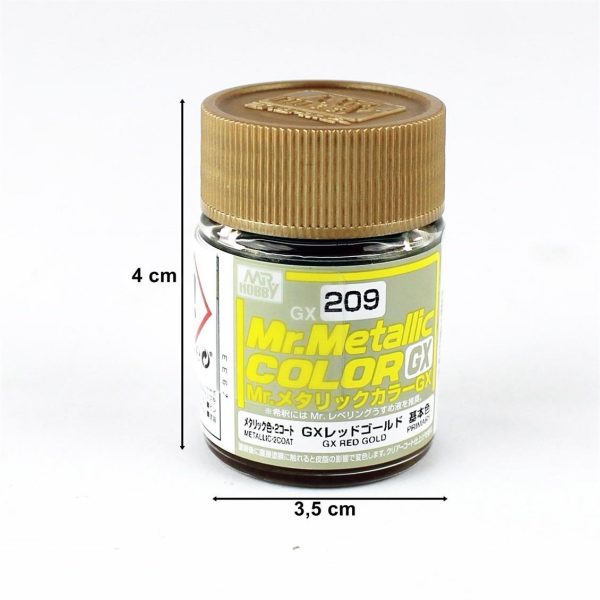 18 ml. Metalik Red Altın Mr.color Serisi Maket Boyası, Mr.Hobby GX209 - Görsel 2
