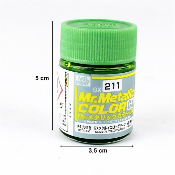 18 ml. Metalik Yellow Green Mr.color Serisi Maket Boyası, Mr.Hobby GX211 - Görsel 2