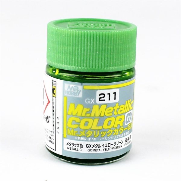 18 ml. Metalik Yellow Green Mr.color Serisi Maket Boyası, Mr.Hobby GX211