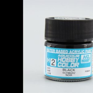 10 ml. Black Aqueous Serisi Maket Boyası, Mr.Hobby H002